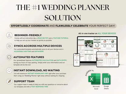The Ultimate All-in-One Wedding Planner Spreadsheet