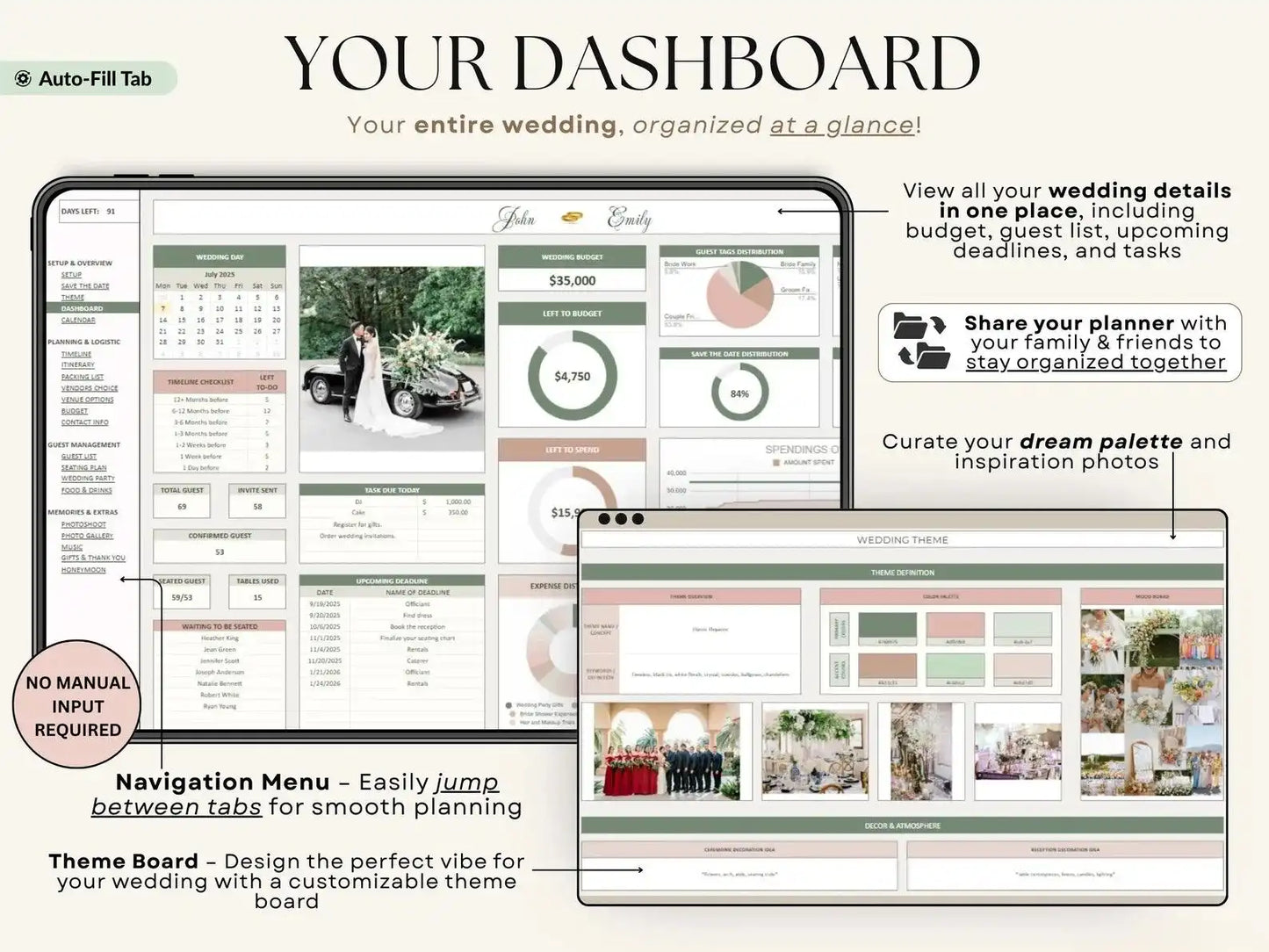 The Ultimate All-in-One Wedding Planner Spreadsheet